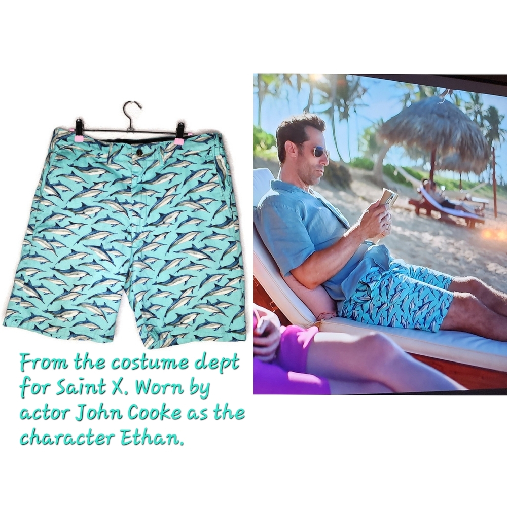 Calvin Klein Turquoise Dolphin Print Shorts Size M